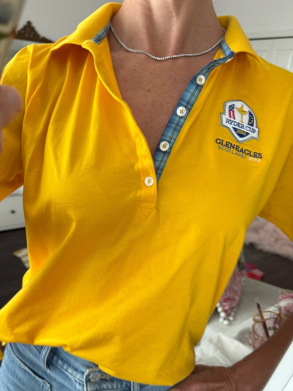Peter Millar Ryder Cup 2014 Gleneagles Scotland Golf Polo L Collector Vintage - Picture 2 of 10
